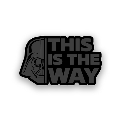 Custom This Is The Way car emblem with Darth Vader inspired sci fi artwork