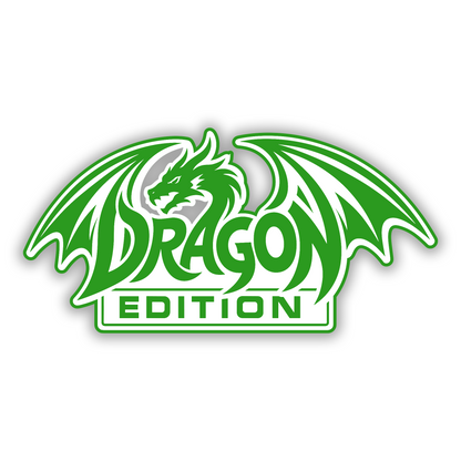 Dragon Edition exterior car badge with fantasy dragon design and bold automotive styling