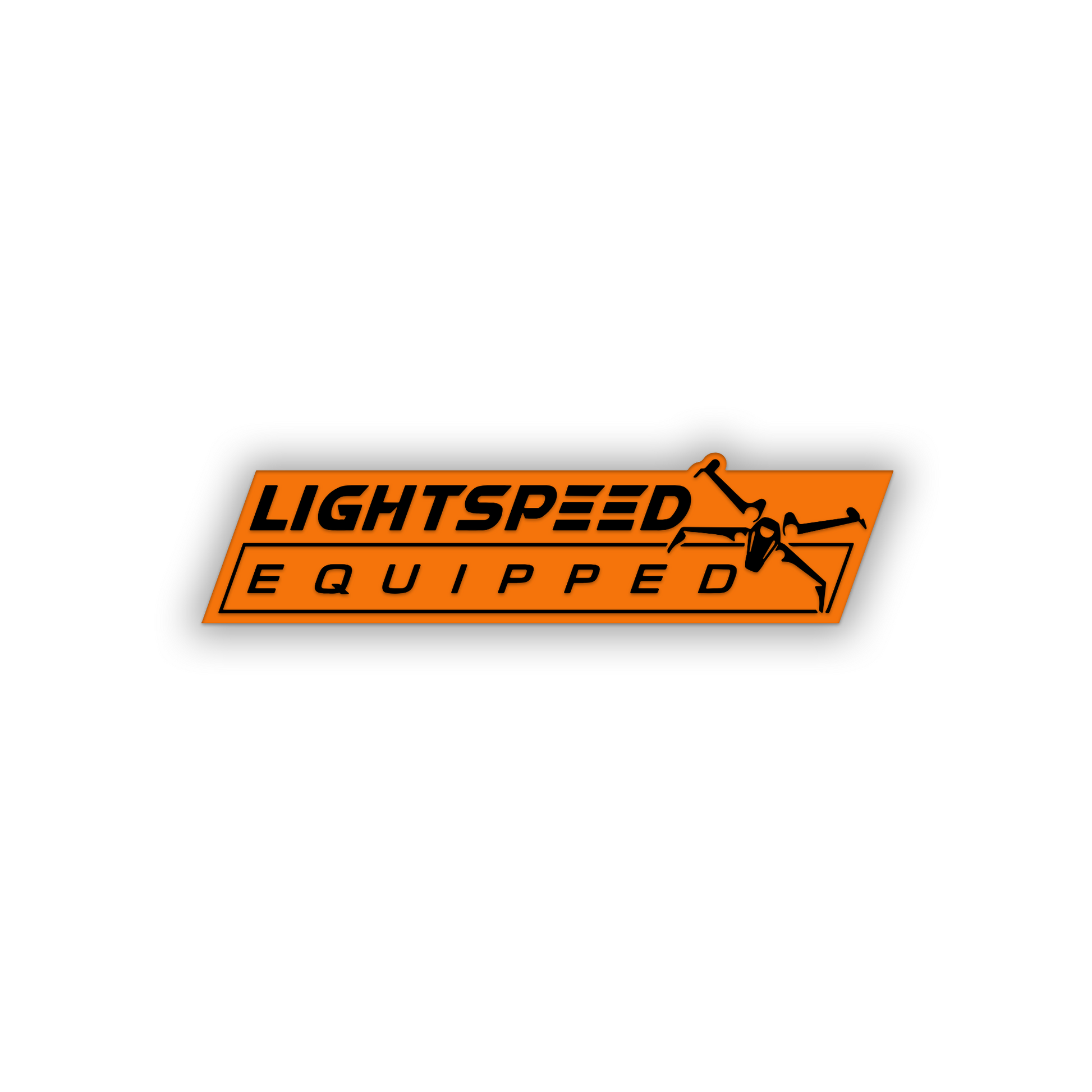Custom Lightspeed Equipped car accessory with spaceship graphic