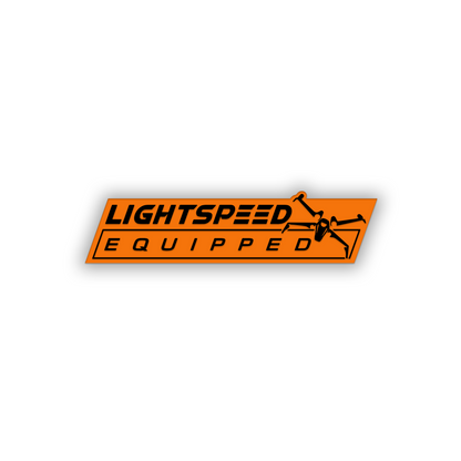 Custom Lightspeed Equipped car accessory with spaceship graphic