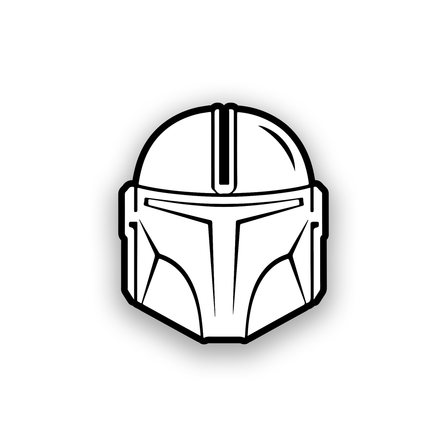 Laser engraved Mandalorian inspired badge for custom vehicle exterior styling