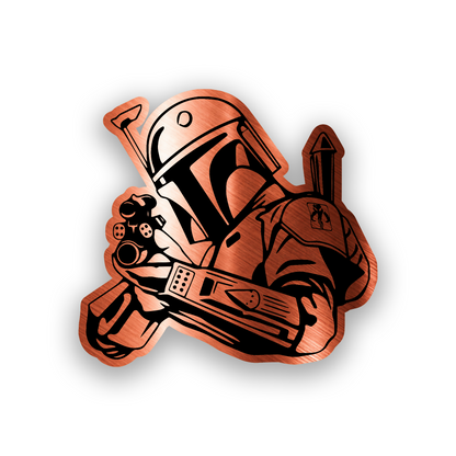 Engraved Mando inspired vehicle badge for personalized car or truck styling