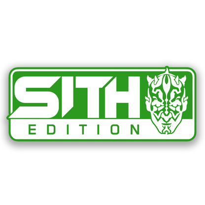 Custom Sith Maul Edition car badge with detailed engraved face and bold lettering