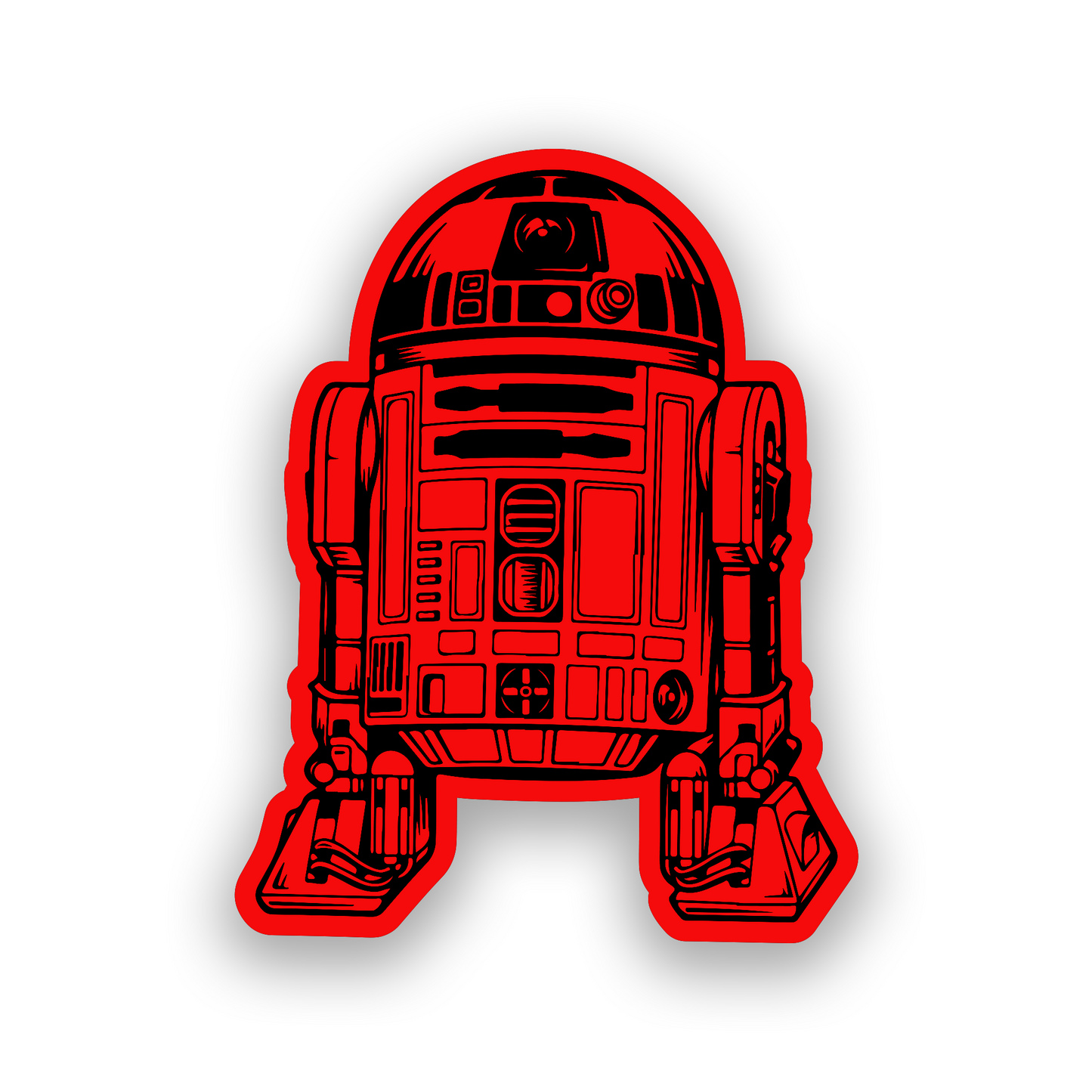 Laser engraved R2-D2 inspired badge for custom car or truck exterior