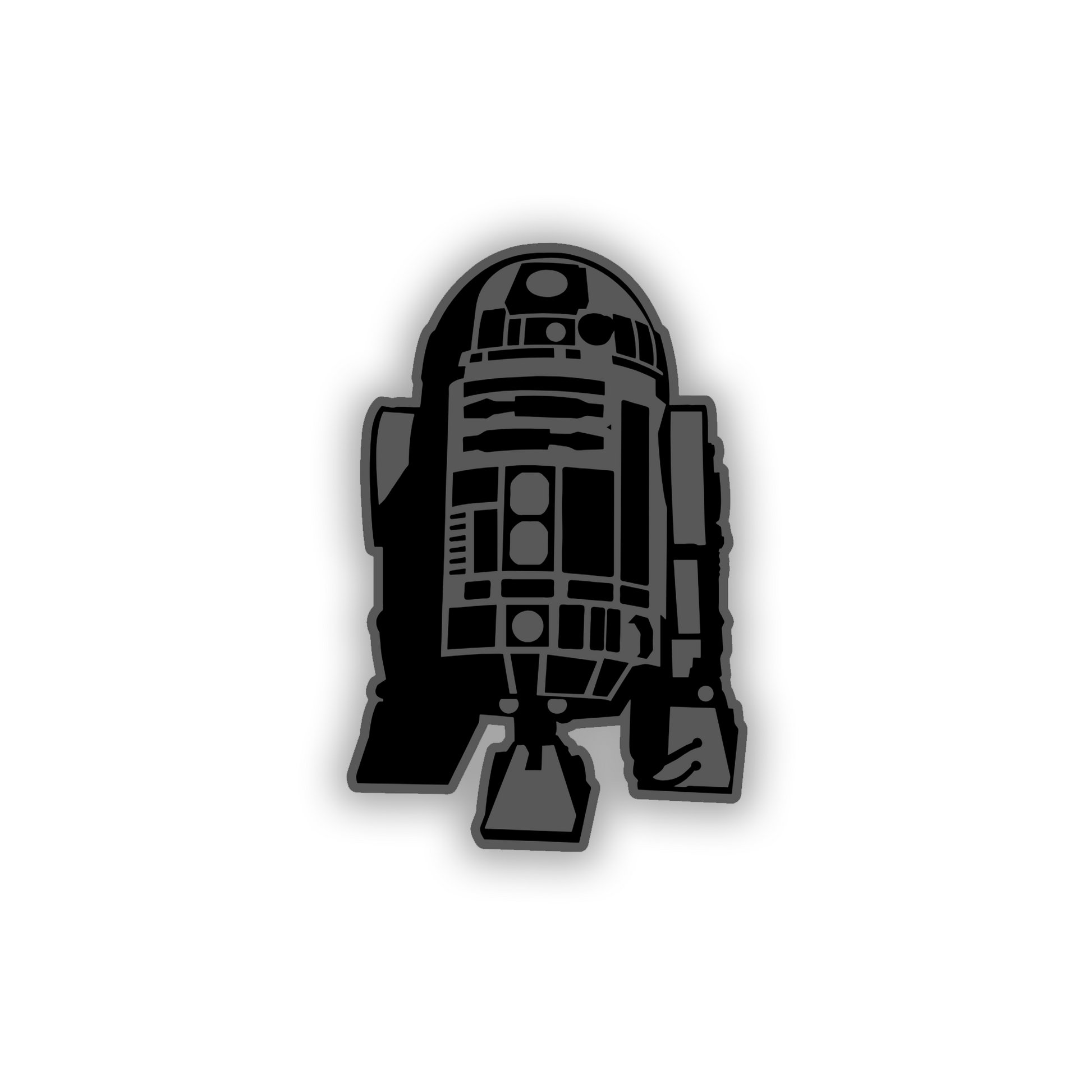 R2D2-inspired fender badge for custom vehicle exterior styling