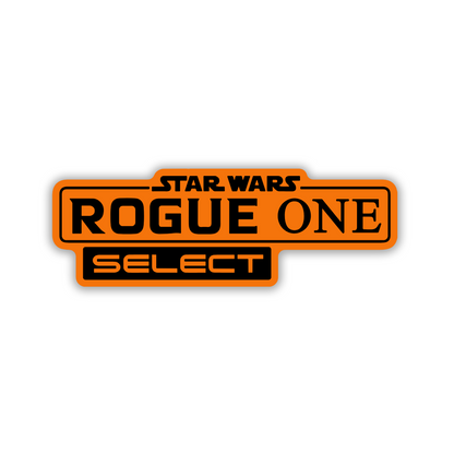 Black and silver Rogue One Select badge for automotive customization
