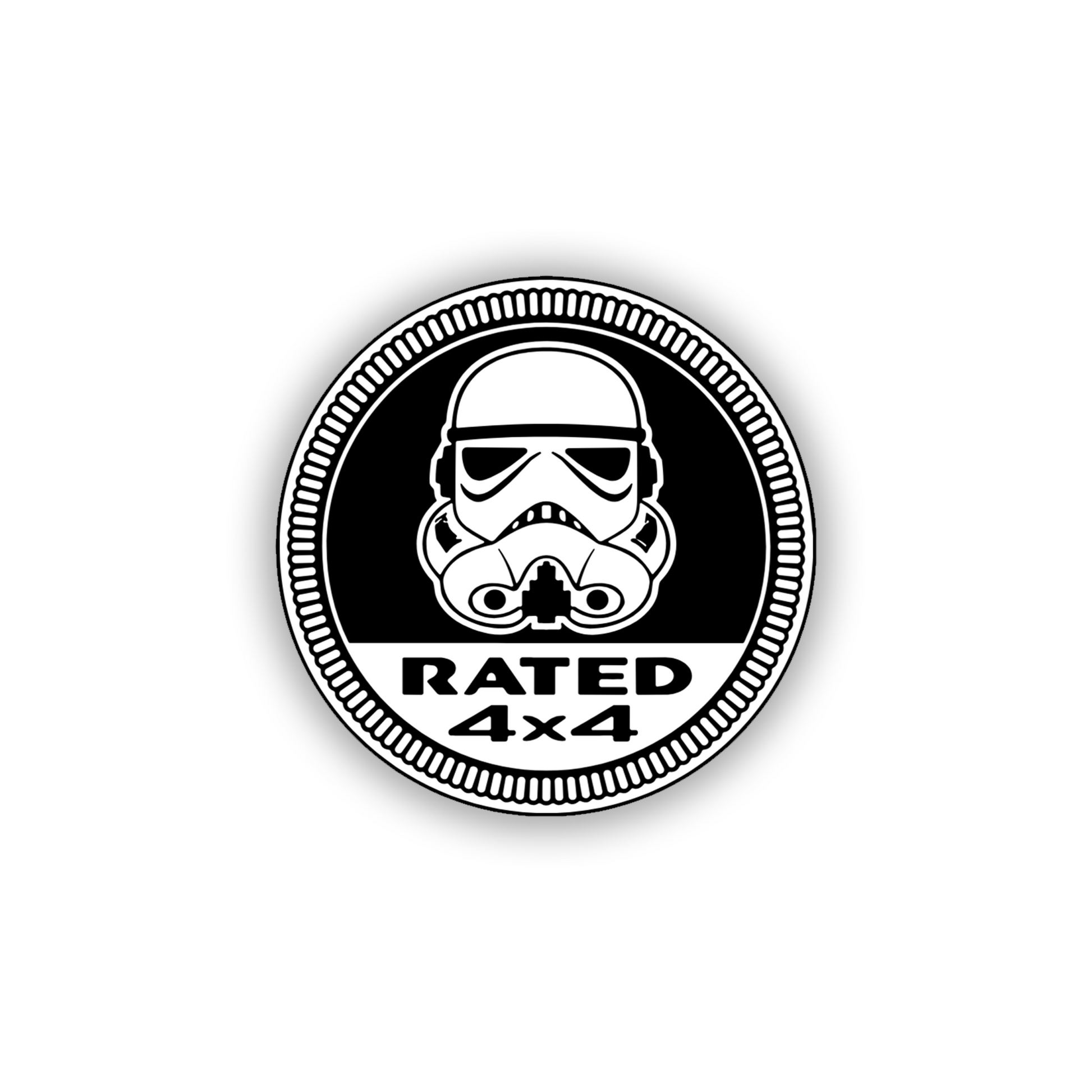 Brushed silver and black Stormtrooper 4x4 truck emblem