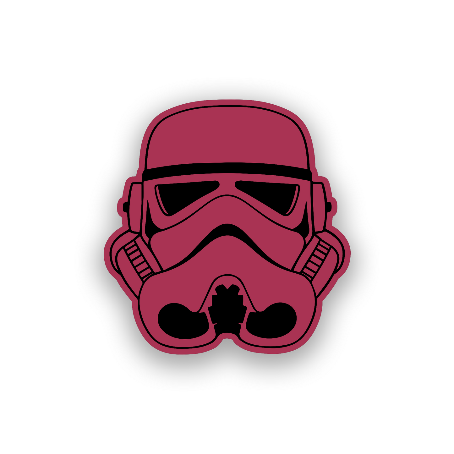 Custom galactic car emblem with precision engraved helmet artwork