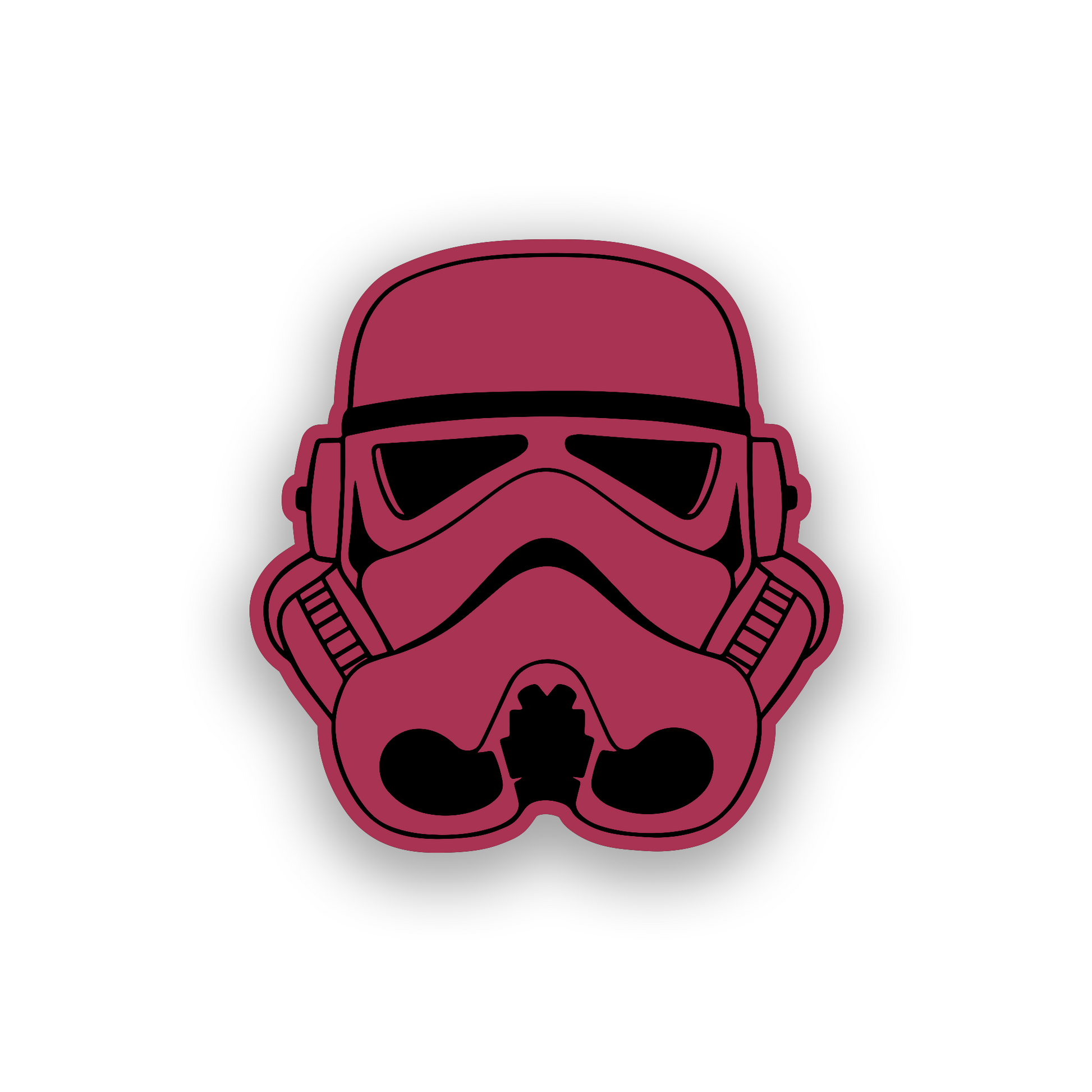 Custom galactic car emblem with precision engraved helmet artwork
