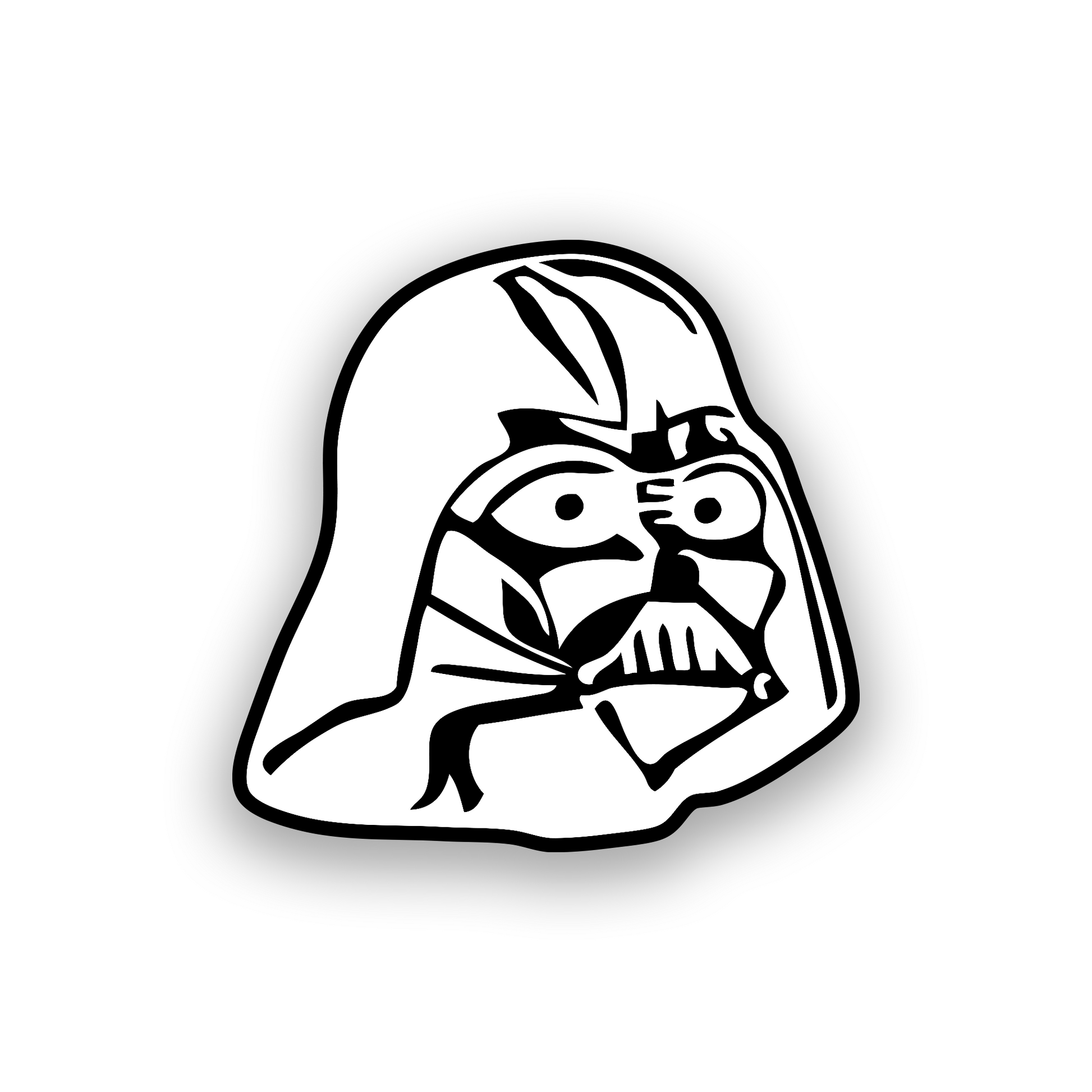 Custom Darth Vader inspired car emblem with bold engraved character artwork