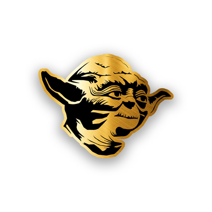Custom sci fi helmet car emblem with detailed engraved automotive artwork
