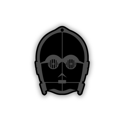 Engraved silver droid truck emblem for exterior vehicle customization