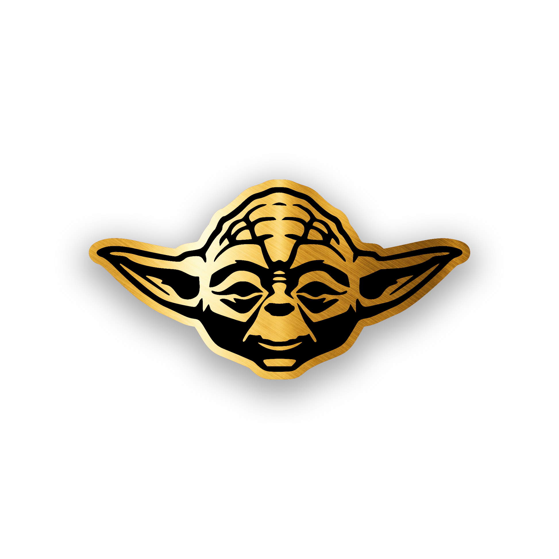Engraved sci fi car badge featuring a clean galactic logo design