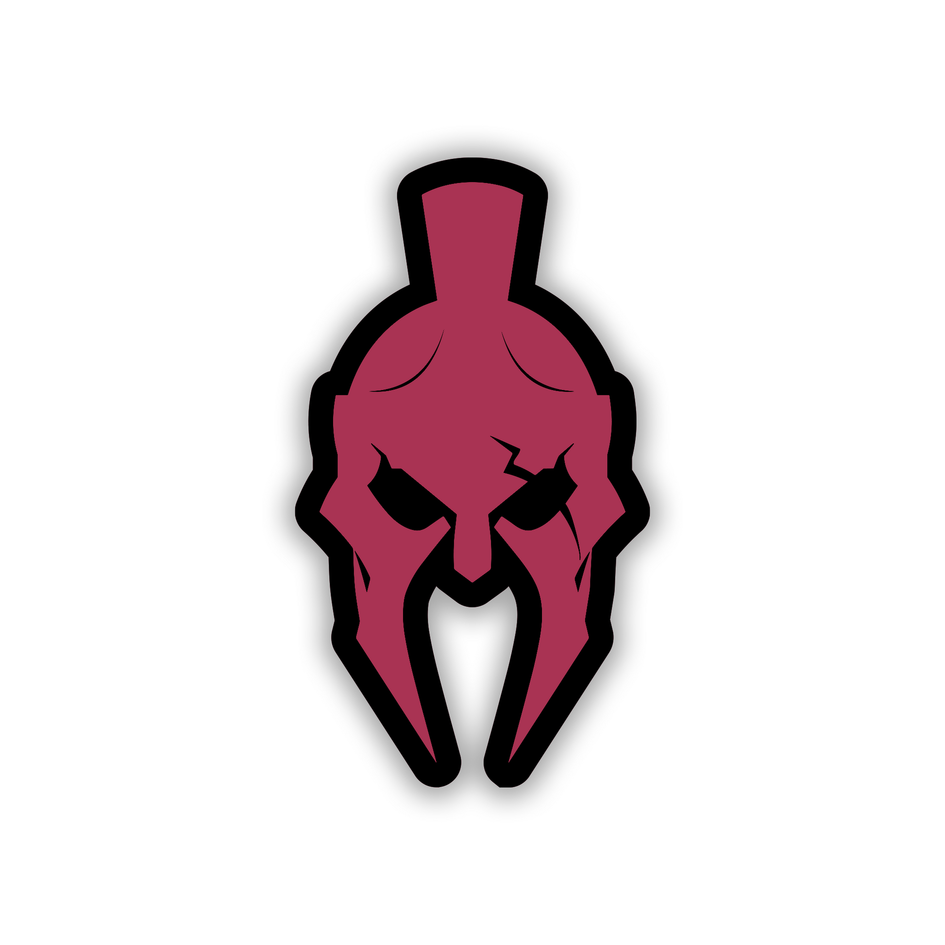 Engraved Spartan helmet fender emblem with brushed metal appearance