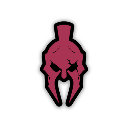 Engraved Spartan helmet fender emblem with brushed metal appearance