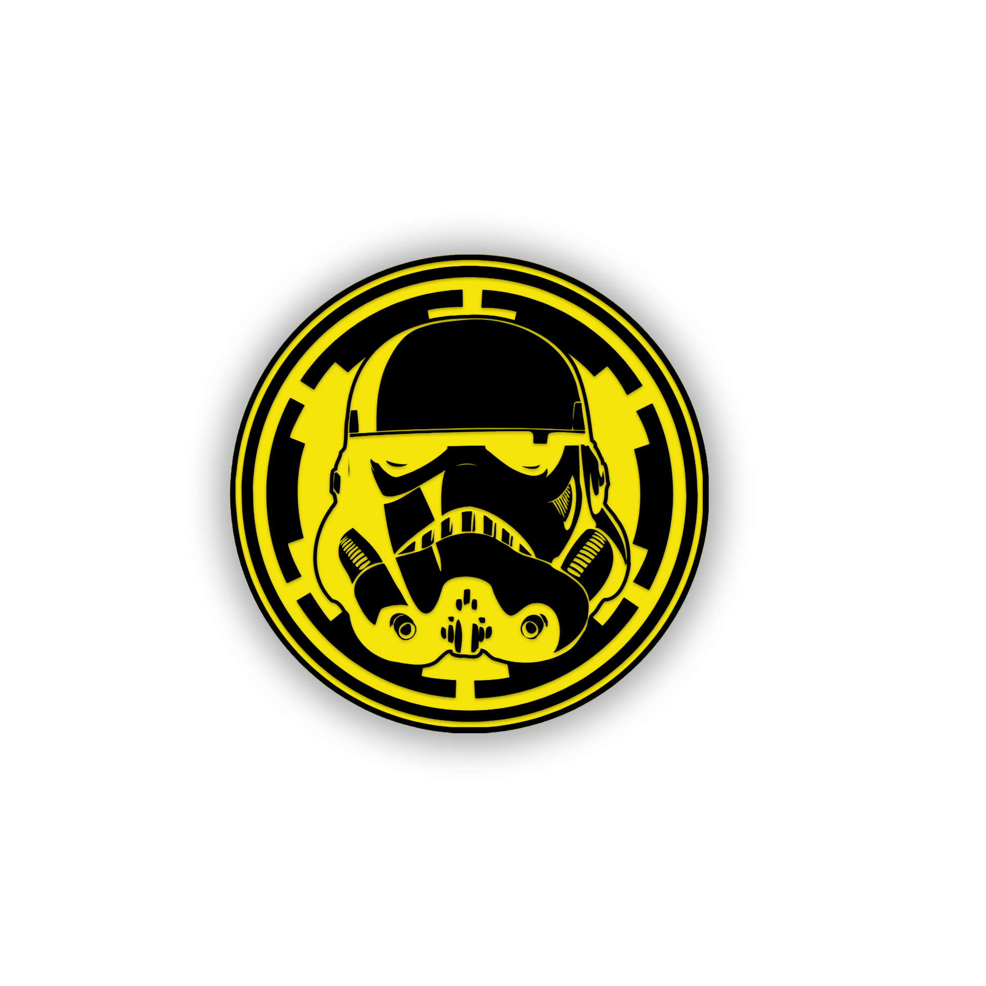 Stormtrooper circle automotive emblem with black detailing