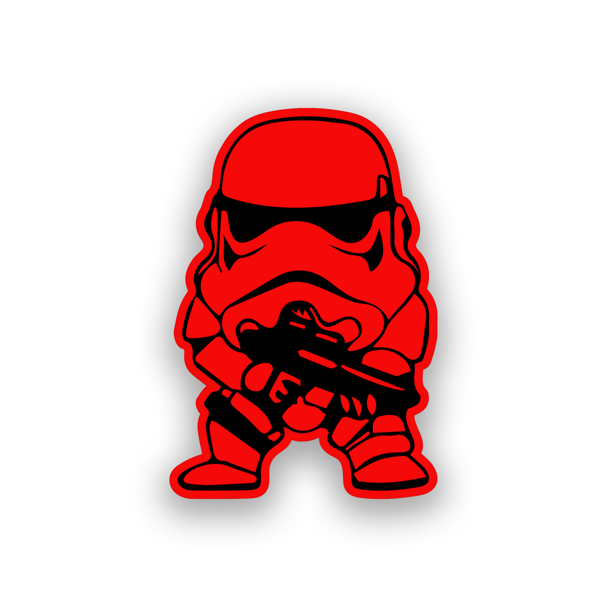 Star Wars inspired car emblem featuring a detailed Stormtrooper helmet design