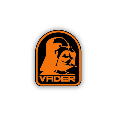 Decorative villain helmet automotive badge in brushed silver finish