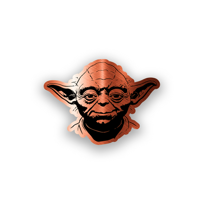 Galactic Jedi car emblem with detailed engraved wise master character design