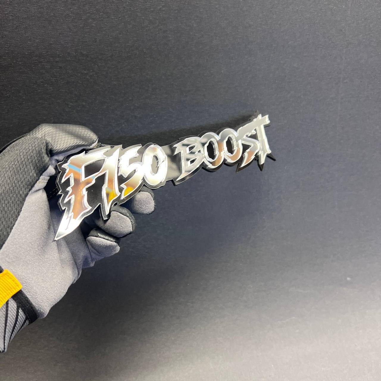 Custom F150 Boost car emblem designed for Ford F-150 truck exterior styling
