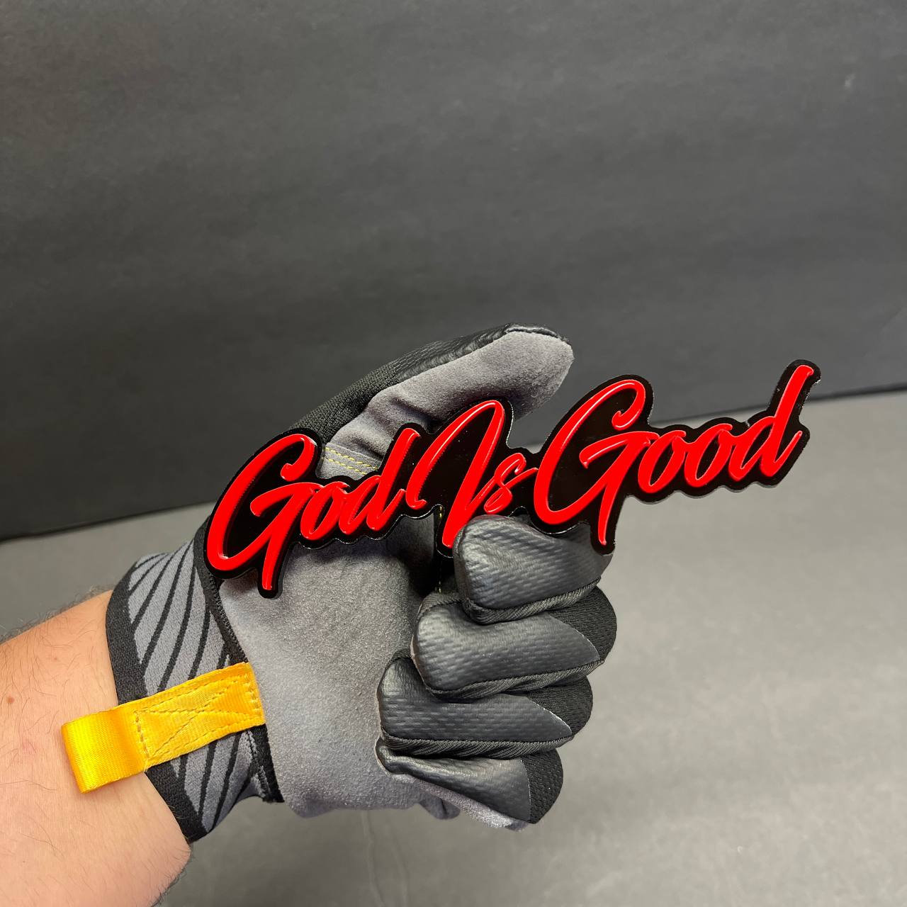 Red black God Is Good car fender emblem for RAM 1500 and heavy duty trucks