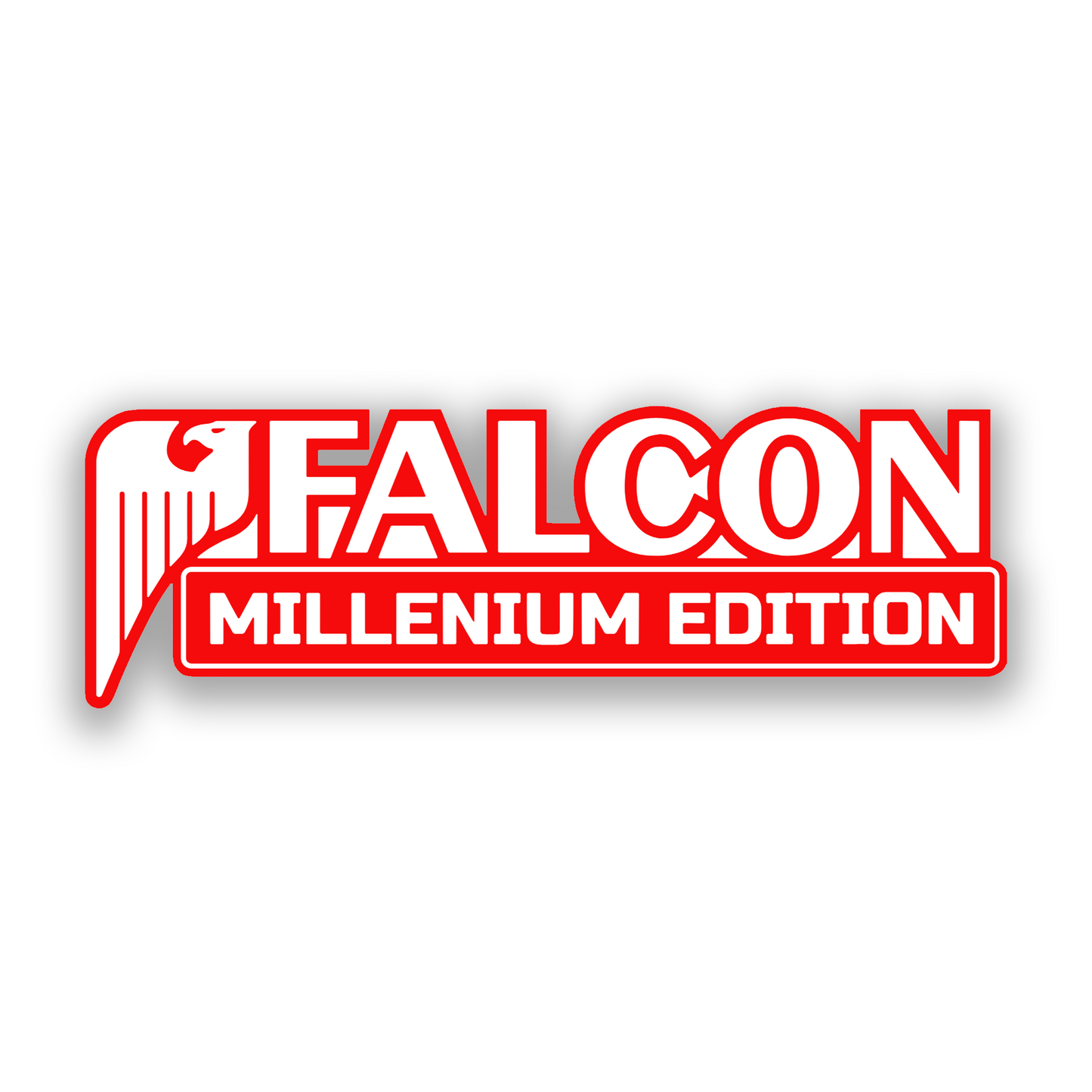 Falcon Millenium Edition 1PC Car Badge Fender Emblem Brushed Silver Truck Exterior Decal