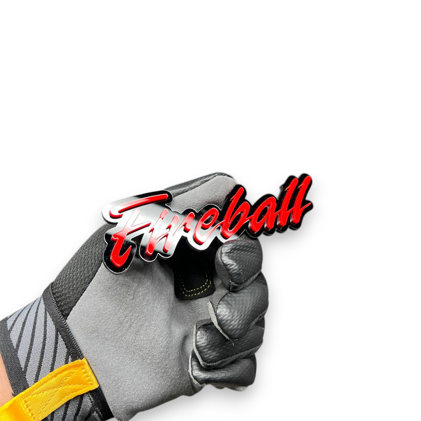 Fireball automotive text decal style badge for muscle car and performance truck builds