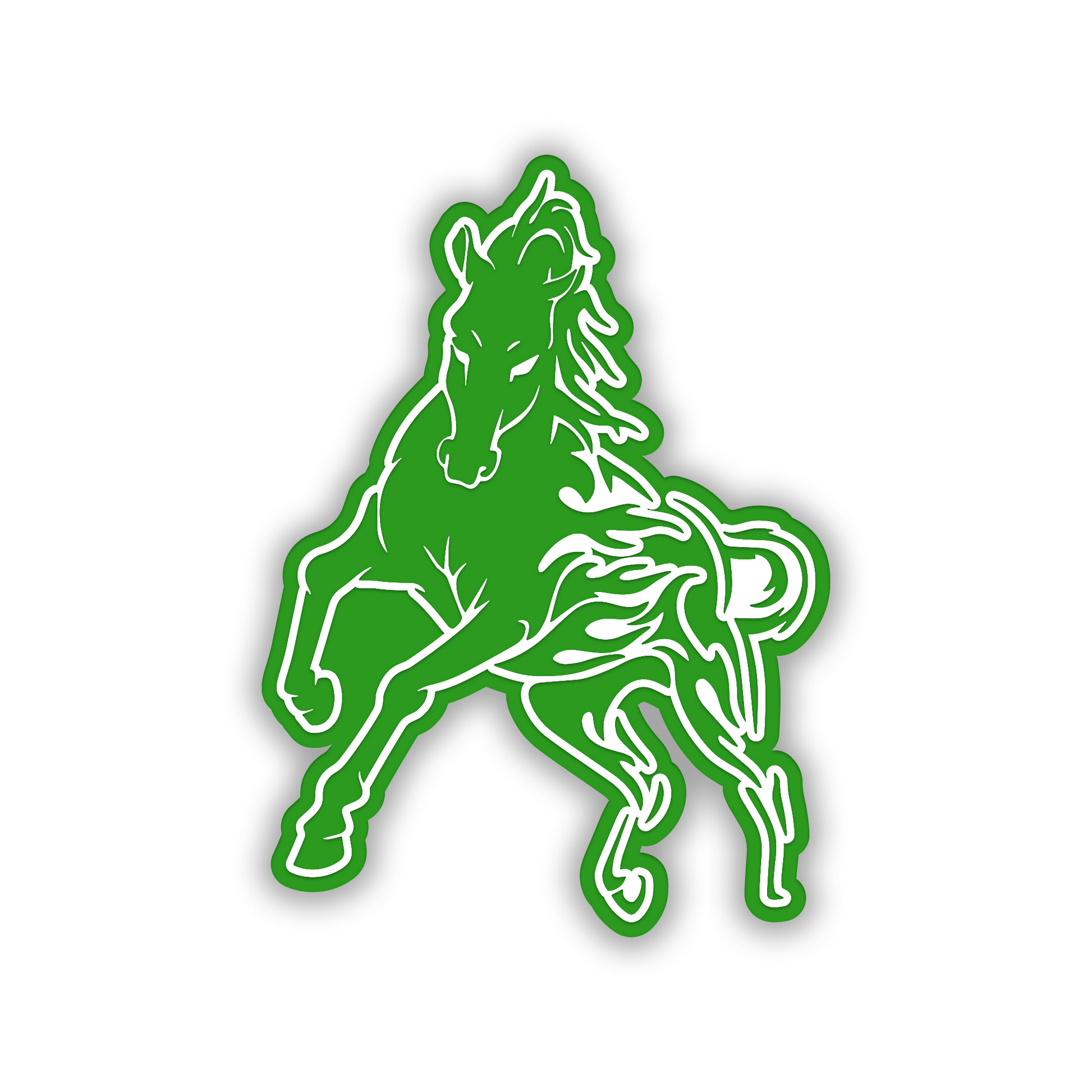 Wild Flame Horse fender emblem with engraved black flame details