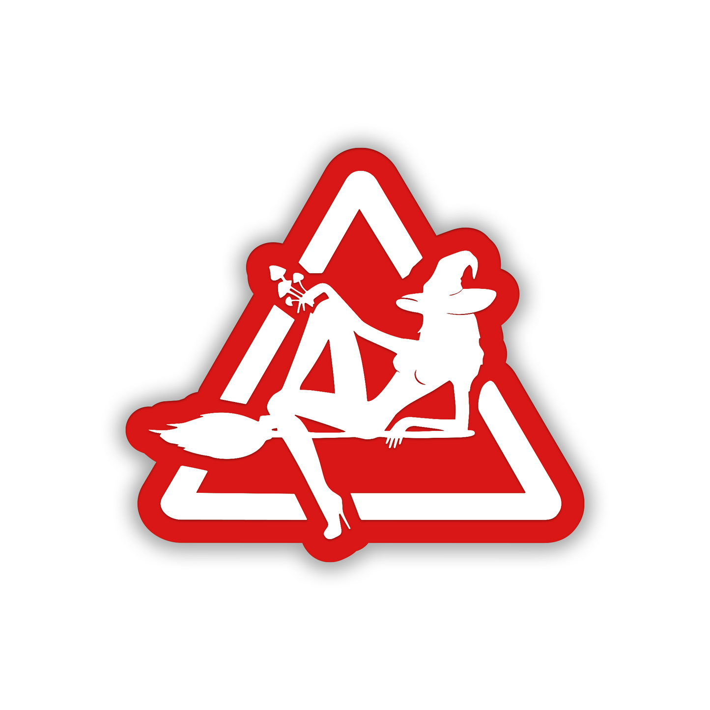 Flying Witch exterior car emblem featuring witch riding a broom