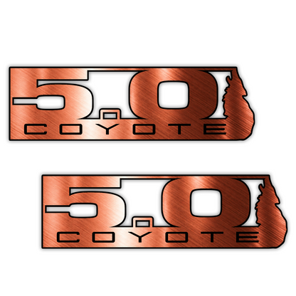 Mustang Coyote 5.0 style engraved exterior car badge