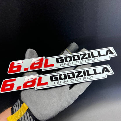 Custom Godzilla 6.8L High Output performance engine car emblem