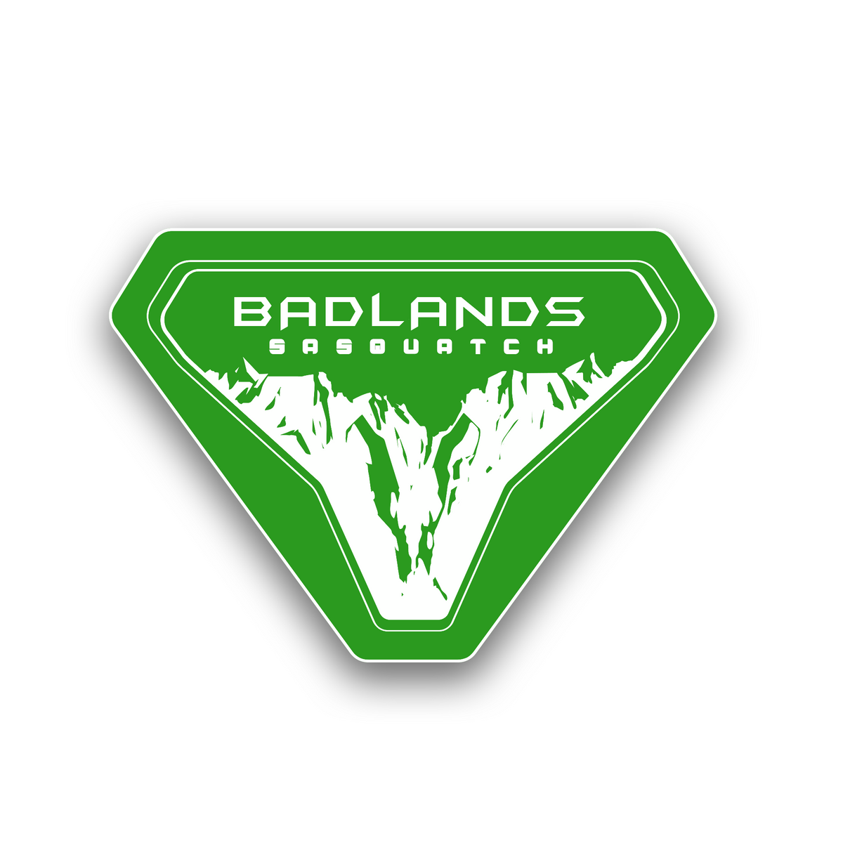 Bronco Badlands mountain engraved car nameplate with Sasquatch design