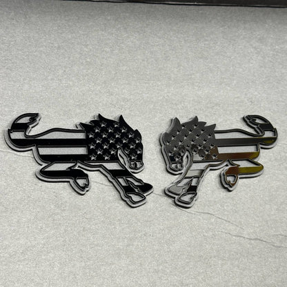 American flag wild horse car badge fender emblem designed to fit Ford Bronco SUV