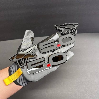 Ford F150 5.0 Coyote wolf head badge custom red acrylic emblem for F-150 truck grille or tailgate
