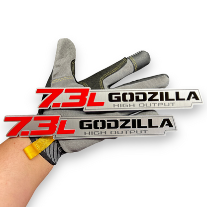 Custom 7.3L Godzilla badge for Ford F150 truck red black acrylic emblem upgrade