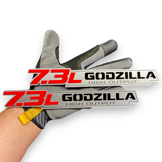 Custom 7.3L Godzilla badge for Ford F150 truck red black acrylic emblem upgrade