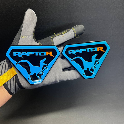 Handmade acrylic Raptor shield Car Badge Fender Emblem for truck fender, hood, tailgate, grille, and side panel decoration.