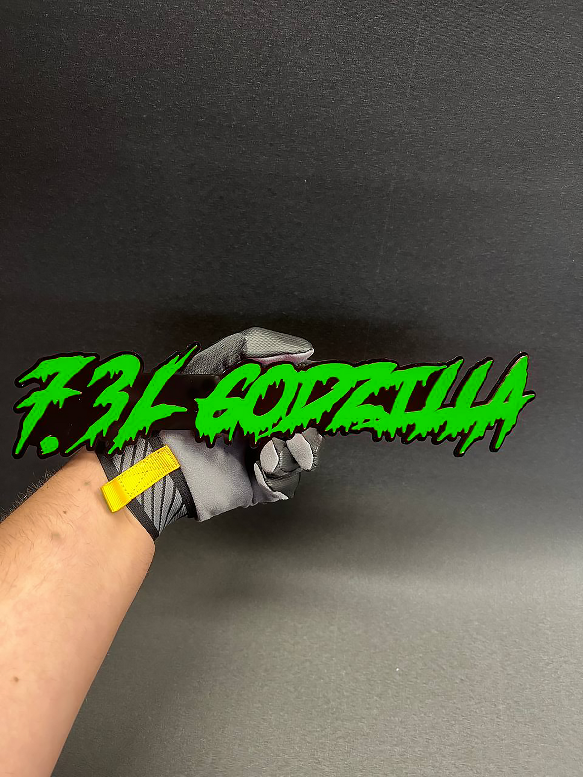 Drippy 7.3L Godzilla fender badge for Ford F250 Super Duty performance 
