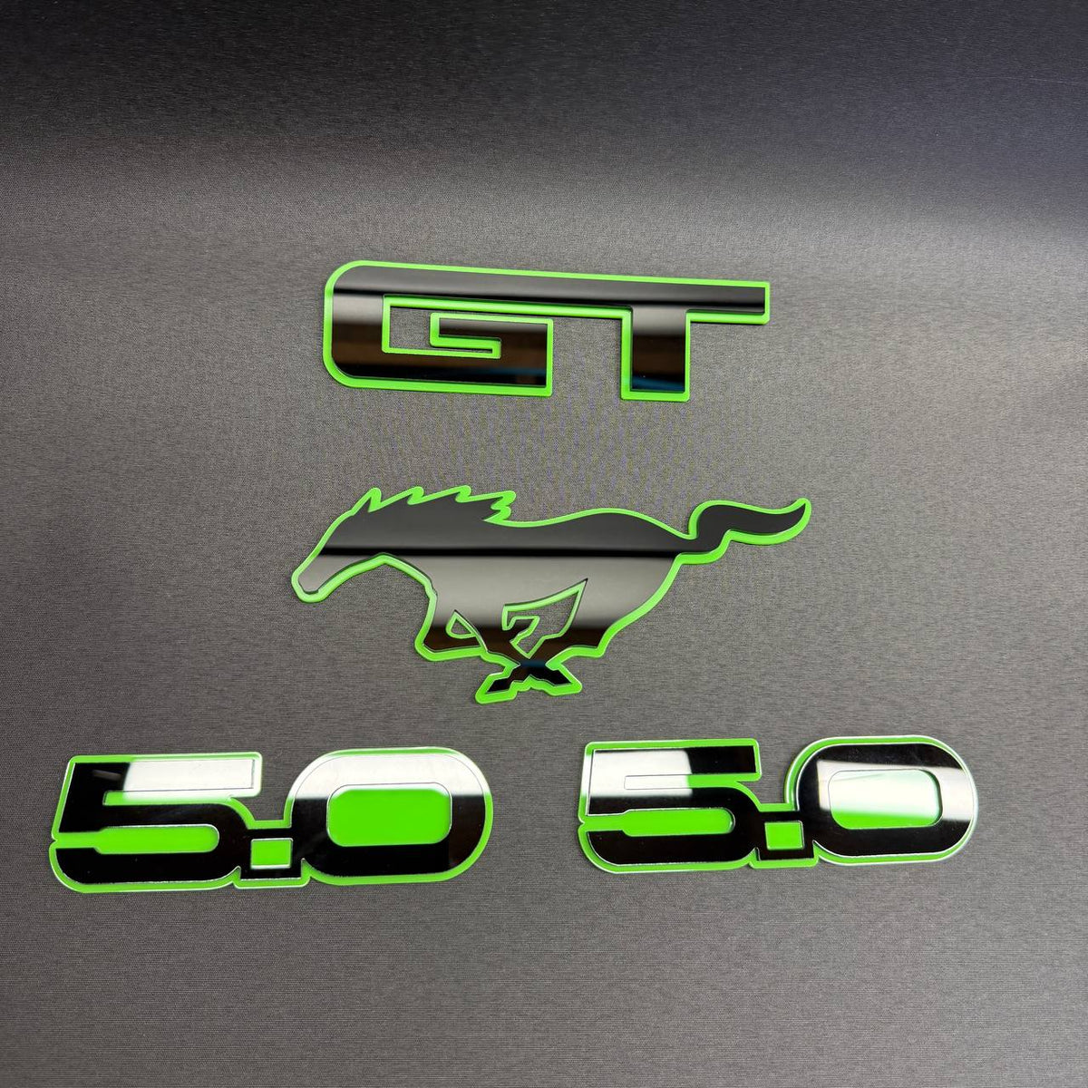 Mustang Coyote 5.0 GT set of 4 car emblems including Pony and dual fender badges