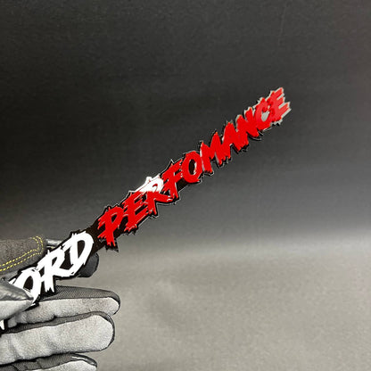 Ford Performance decorative vehicle badge with automotive tape