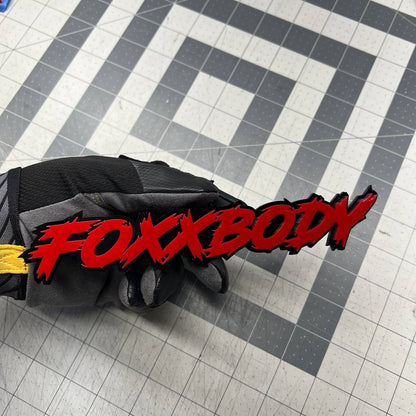 FOXBODY custom acrylic car badge fender emblem red and black for Mustang truck SUV