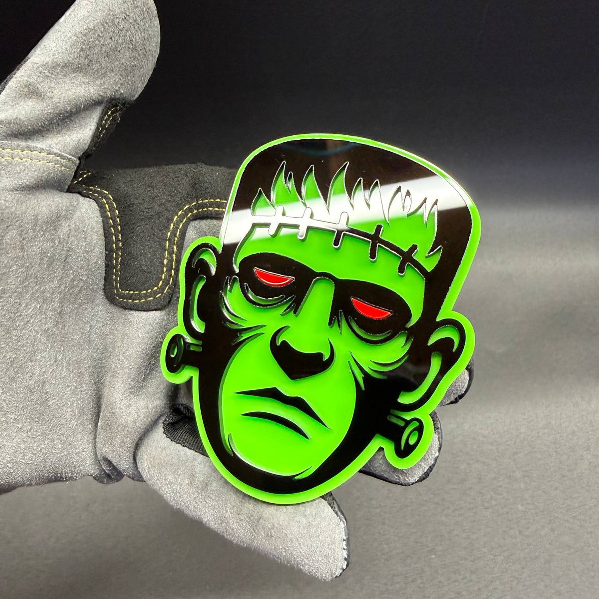 Frankenstein horror fender badge compatible with Ford Bronco Jeep Wrangler Gladiator and off-road vehicles