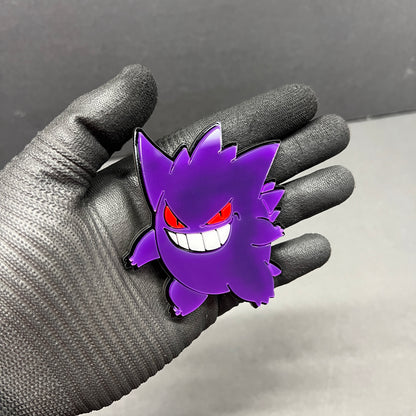 Gengar inspired fender emblem with adhesive backing for vehicle