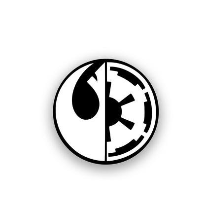Engraved sci fi car badge featuring a clean futuristic logo