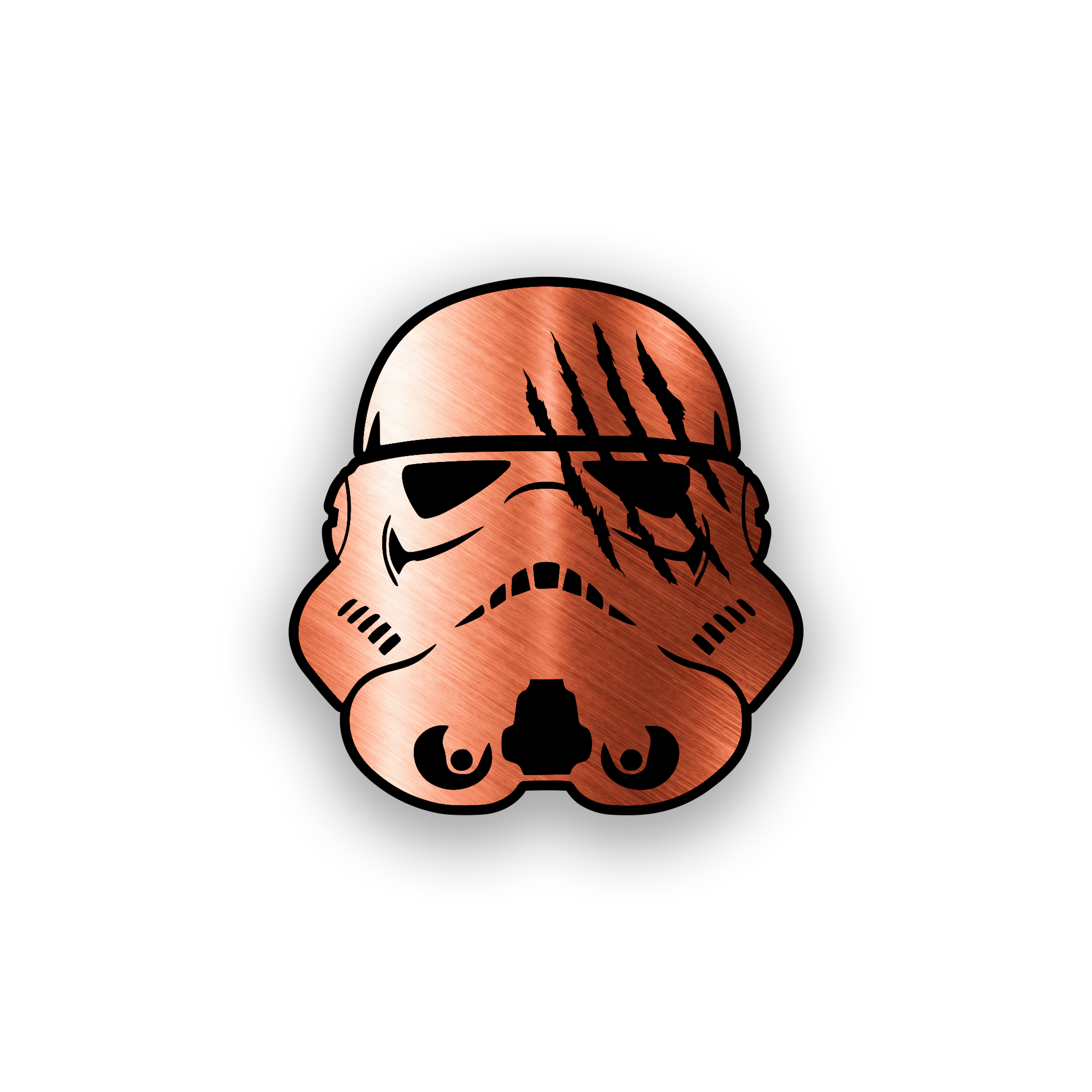 Custom Star Wars style car emblem with engraved futuristic symbol