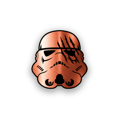 Custom Star Wars style car emblem with engraved futuristic symbol