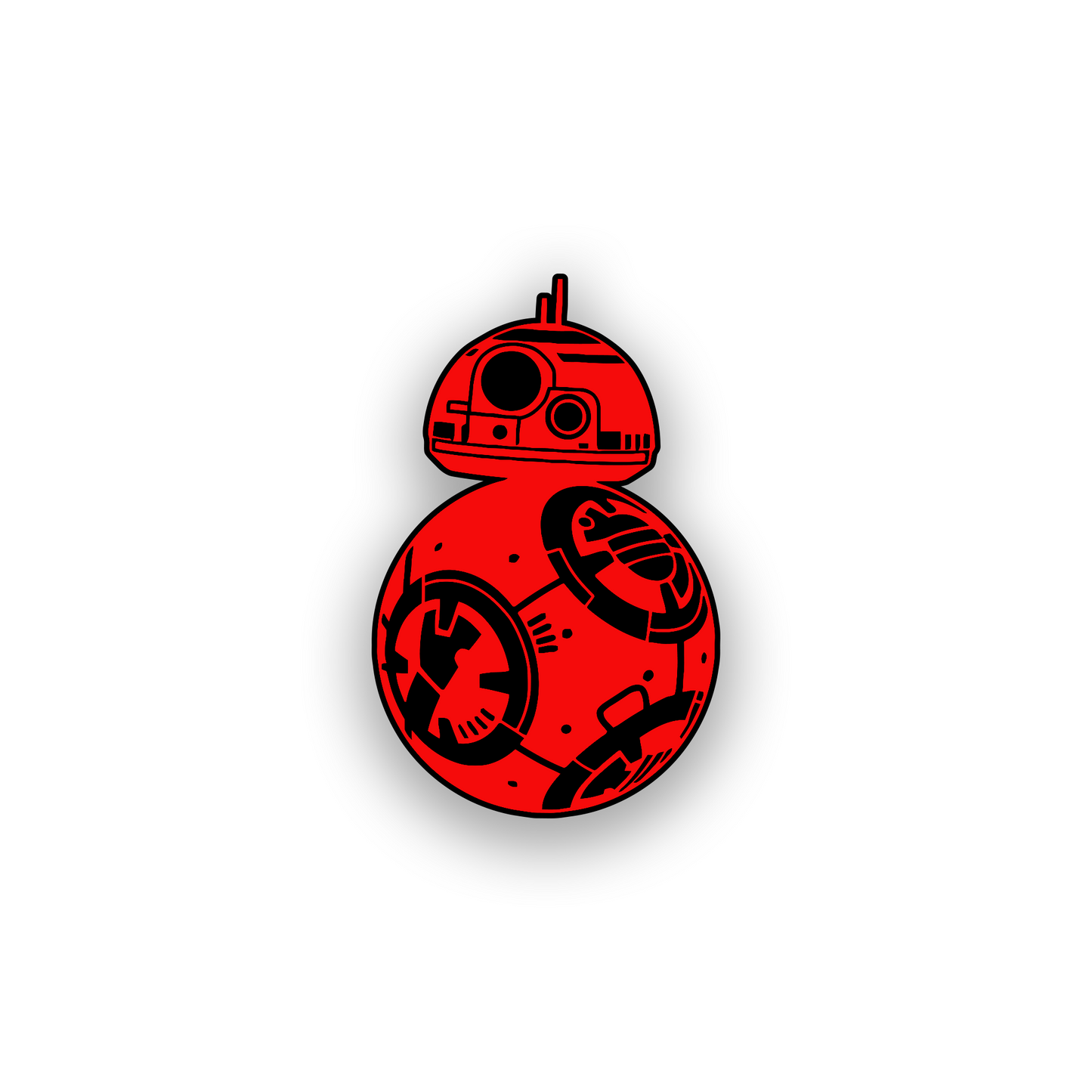 Sci fi droid car badge with detailed engraved automotive emblem design