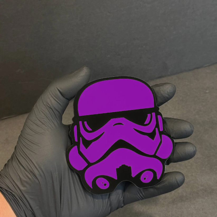 space helmet badge on Jeep Wrangler Ford Bronco offroad vehicle