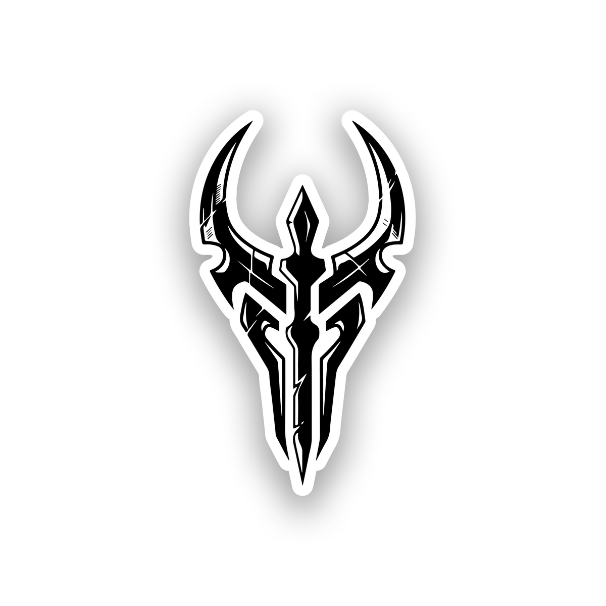 Sith warrior inspired engraved car badge with bold dark side mask emblem design