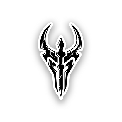 Sith warrior inspired engraved car badge with bold dark side mask emblem design